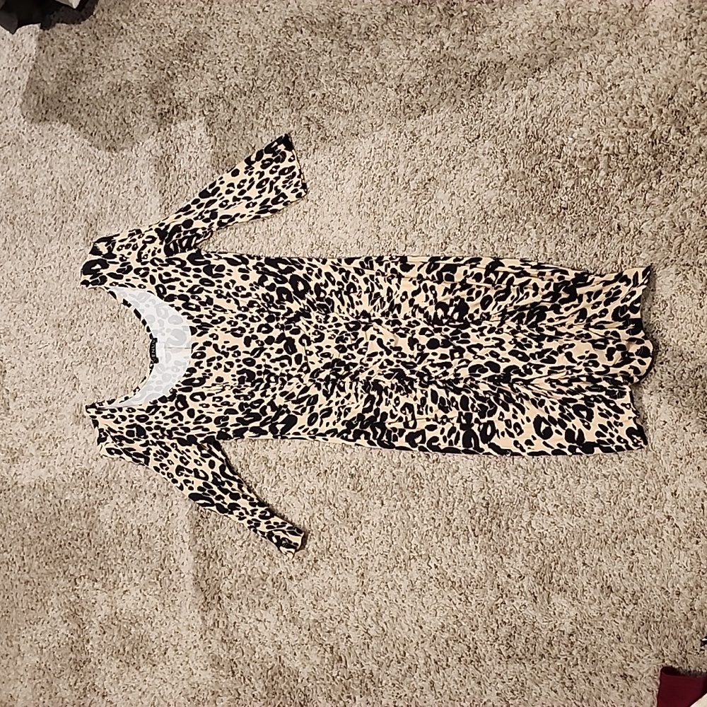 Ruched animal print dress